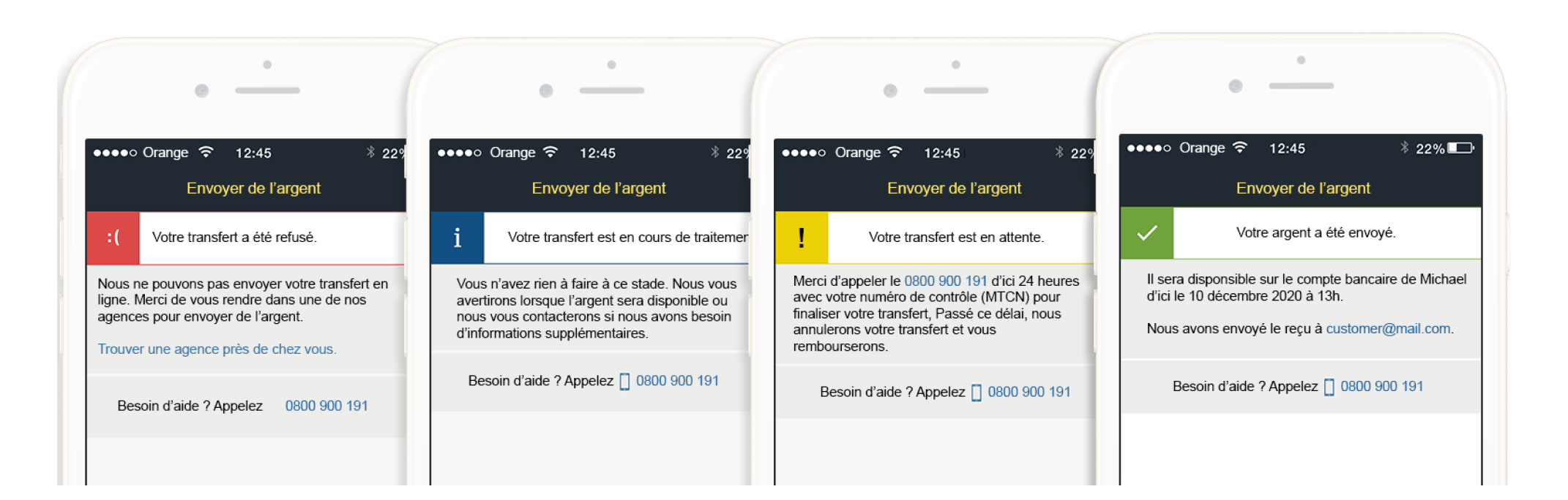 Status bars in French